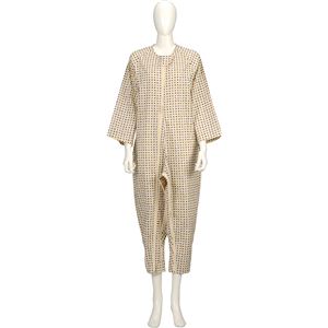 【快適介護用品】ソフトケアねまき（介護ねまき）両開きファスナー3シーズン　むらさき　S
