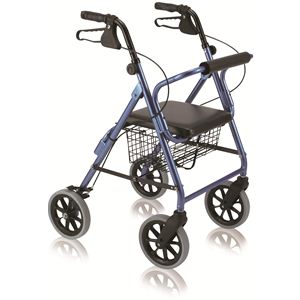 【快適介護用品】折りたたみ歩行車　ハッピーII　ブルーメタリック