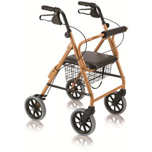 【快適介護用品】折りたたみ歩行車　ハッピーII　オレンジメタリック