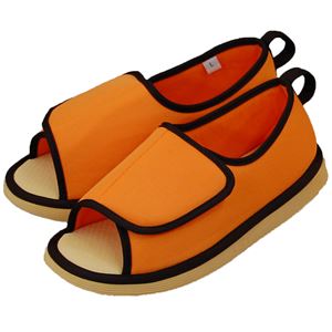 転倒予防シューズ つま先なしL オレンジ