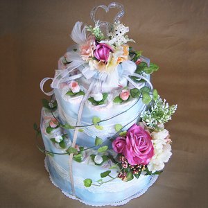 おむつケーキ(おむつ替えマットつき) ブルー Sテープ Gumdrop