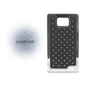 ドコモ★GALAXY S2 SC02C★シルバーフレームキラキラINラインストーンStyle ケース 【全3色】 ブラック