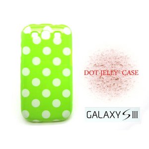 ドコモ★ GALAXY S3 SC06D ★Silhoute Rose Style Case★ キュートドットデザインケース 【全12色】 グリーン・ホワイトドット