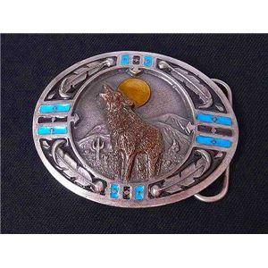 ベルトバックル 吠えるオオカミ