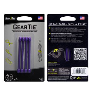 ナイトアイズ GEAR TIE 結束バンド [3インチ ／ パープル]