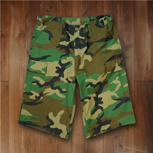 ロスコ BDU ハーフカーゴパンツ ジッパー [ウッドランドカモ ／ L]