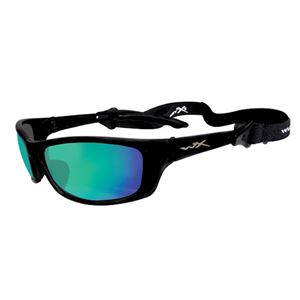 Wiley X 偏光サングラス P17GM エメラルドグリーンミラーレンズ グロスブラック