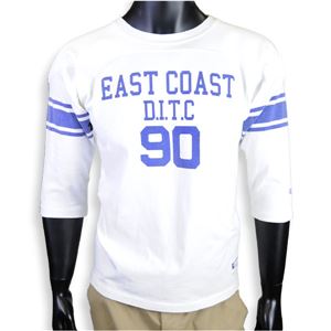 チャンピオン 7分袖Tシャツ フットボール イーストコースト [オフホワイト / Mサイズ][c3d403020m]B01E03A