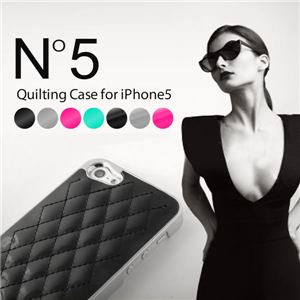 iPhone5 キルティングレザーケース エナメル マトラッセモデル ホワイト×シルバー