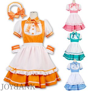 [8mm]ときめきメイドワンピース★フレッシュカラー4color【コスプレ】グリーンLサイズ
