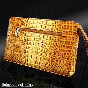 天然の牛革を贅沢に使用!!◇牛革クロコ型押し★薄茶