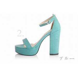 ファッション人気ハイヒール●全5色ブルー/38サイズ