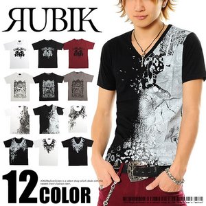 グランジロックプリントオリジナル半袖Tシャツ/カットソー/ホワイトB(Mサイズ)