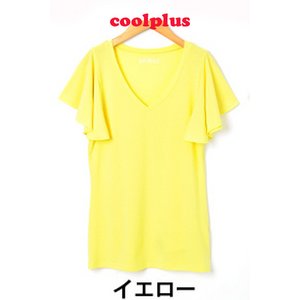 philter★[CoolPlus]紫外線カットフレアスリーブTシャツ/イエローLサイズ