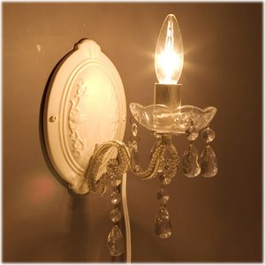 豪華でアンティーク調☆ブラケット シャンデリア One Wall ジュエル クリーム♪