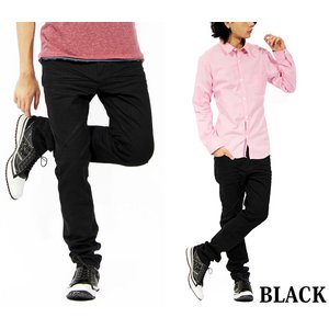 used 加工 スキニーデニム 細身 ジーンズ/ブラックLサイズ