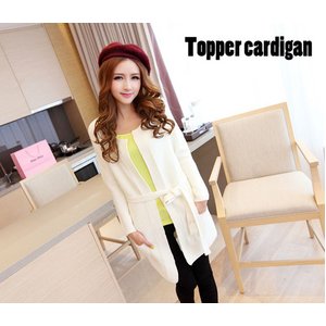 ロング丈・トッパーカーディガン/杏色