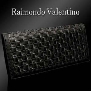 ◆上品な編み込みメッシュ生地◆Raimondo Valentino◆長財布◆/ブラック
