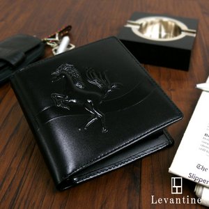 ■馬のデザインがシンプルでかっこいい!!Levantine浮き彫りデザイン■ホースハイド■折財布