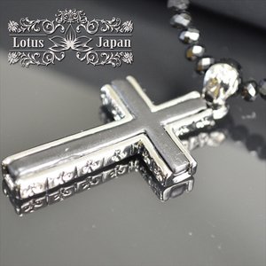 クロス×ブラックスピネル風ネックレス