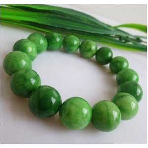 パワーストーン　天然石ブレスレット　数珠　　10mm玉　落ち着いた色合い　　グリーン