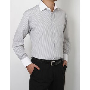  　　ライトグレーストライプ　ZW2　長袖/2Lサイズ 