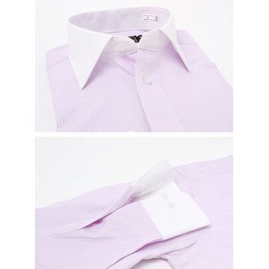  流行デザイン　　パープルストライプ　ZW3　長袖/2Lサイズ 