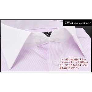  流行デザイン　パープルストライプ　ZW3　長袖/3Lサイズ 