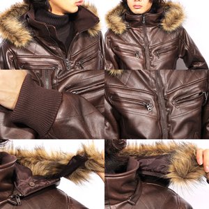 ファー付き中綿ブルゾン/キャメルMサイズ 