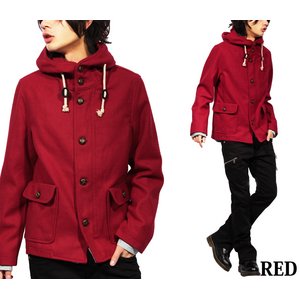 ウールメルトン生地ショートフード/キャメルMサイズ 