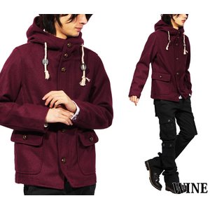 ウールメルトン生地ショートフード/キャメルMサイズ 