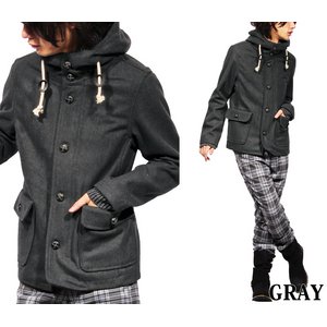 ウールメルトン生地ショートフード/キャメルLサイズ 