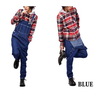  デニム/スキニー/タイプ/オーバーオール/カーキMサイズ 