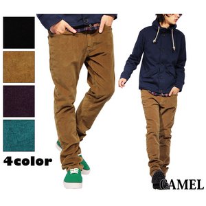  細身コットンコーデュロイスキニ-パンツ/キャメルMサイズ 