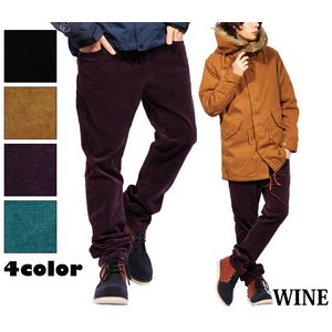  細身コットンコーデュロイスキニ-パンツ/ワインSサイズ 