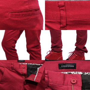  細身ワークコットンカラースキニーチノパン/ターコイズMサイズ 