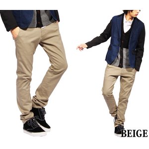  細身ワークコットンカラースキニーチノパン/ターコイズMサイズ 