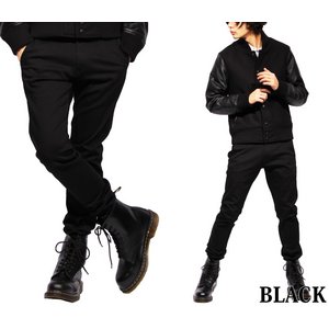  細身ワークコットンカラースキニーチノパン/レッドXLサイズ 