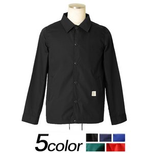 メンズ 綿ポリナイロン コーチジャケット★ ステンカラー ブルゾン スウィングトップ/ブラックXLサイズ