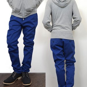 ストレッチツイルテーパードチノパンツ/スカイブルーLサイズ 
