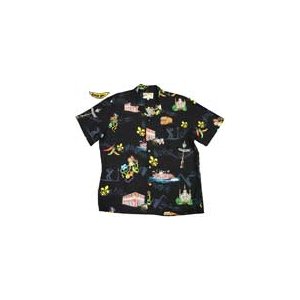 Fat Tuesday/Mardi Gras Rayon Hawaiian Shirt  Fat Tuesday/ブラックLサイズ