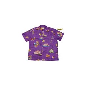 Fat Tuesday/Mardi Gras Rayon Hawaiian Shirt  Fat Tuesday/パープル3XLサイズ