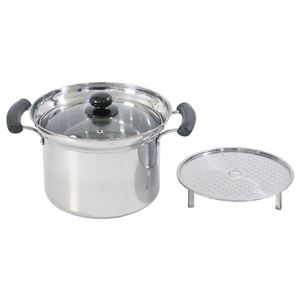 ふきこぼれにくい 両手鍋 目皿付 20cm