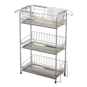 アクアスタイル3段水切りバスケットスライド式スリム