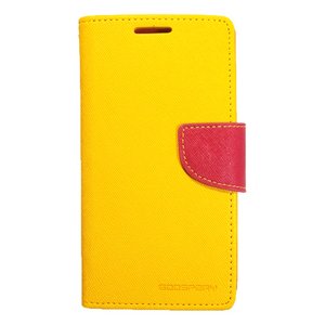 【全8色】GALAXY S4 (SC-04E) 用 Mercury Fancy Diary (イエロー&ホットピンク)