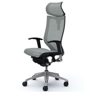 バロン （Baron） チェア 【エクストラハイバック】 可動ヘッドレスト シルバ-フレーム 可動肘 座メッシュ ライトグレ- CP81CR FDH3
