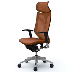 バロン （Baron） チェア 【エクストラハイバック】 可動ヘッドレスト シルバ-フレーム 可動肘 座クッション ブラウン CP81DR FEF8