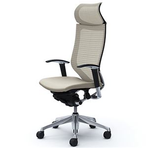 バロン （Baron） チェア 【エクストラハイバック】 固定ヘッドレスト ポリッシュフレーム 可動肘 座クッション ホワイト CP87BR FEF3