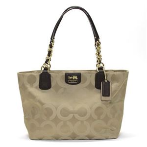 Coach（コーチ） マディソンオプアートサテン ショルダー・トートバッグ ブラック 20481 B4AYN