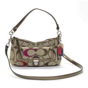 Coach(コーチ) POPPY ポピー シグネチャー C グルービー ショルダーバッグ カーキ/マルチカラー/ブロンズ 21623 SV/MC